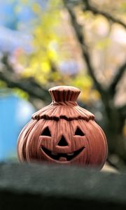 Preview wallpaper pumpkin, halloween, copper, blur