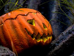 Preview wallpaper pumpkin, halloween, monster, autumn, scary, holiday
