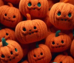 Preview wallpaper pumpkin, knitting, soft, orange