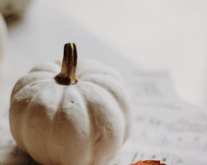 Preview wallpaper pumpkin, leaf, notes, autumn