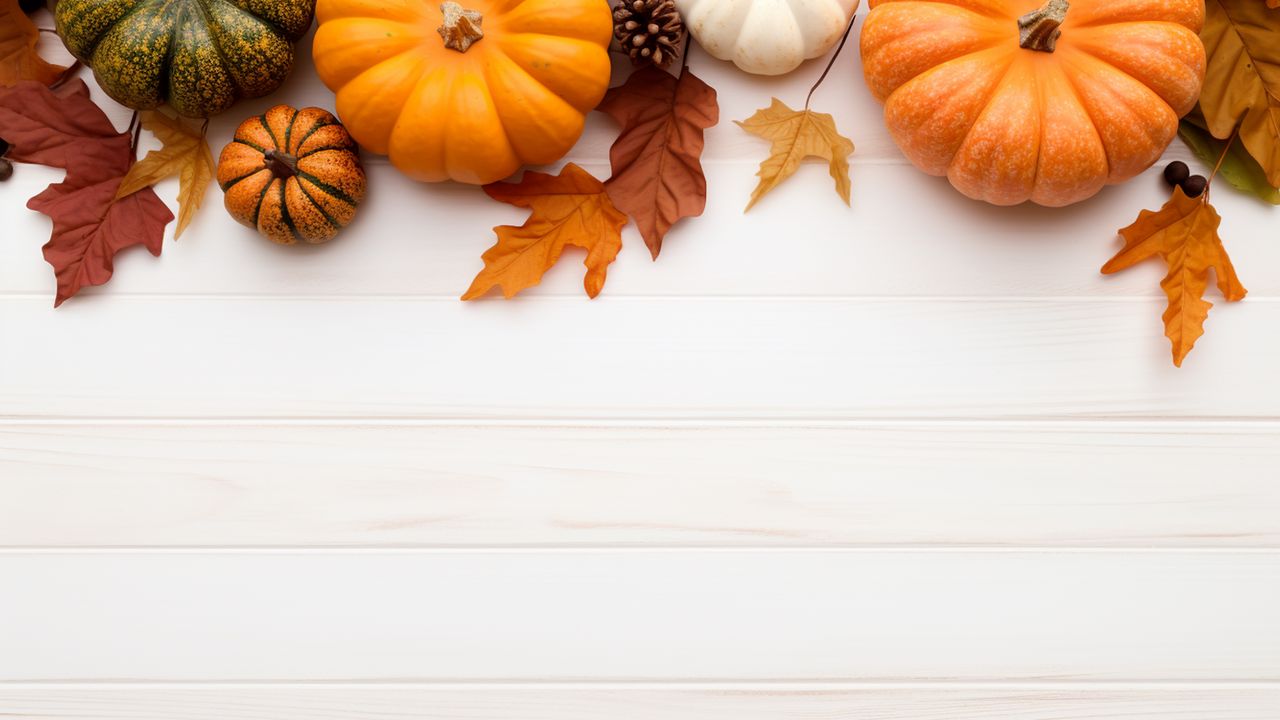 Wallpaper pumpkin, leaves, autumn