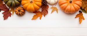 Preview wallpaper pumpkin, leaves, autumn
