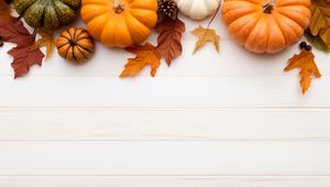 Preview wallpaper pumpkin, leaves, autumn