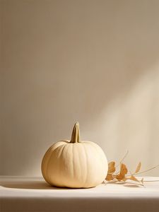 Preview wallpaper pumpkin, leaves, autumn, white