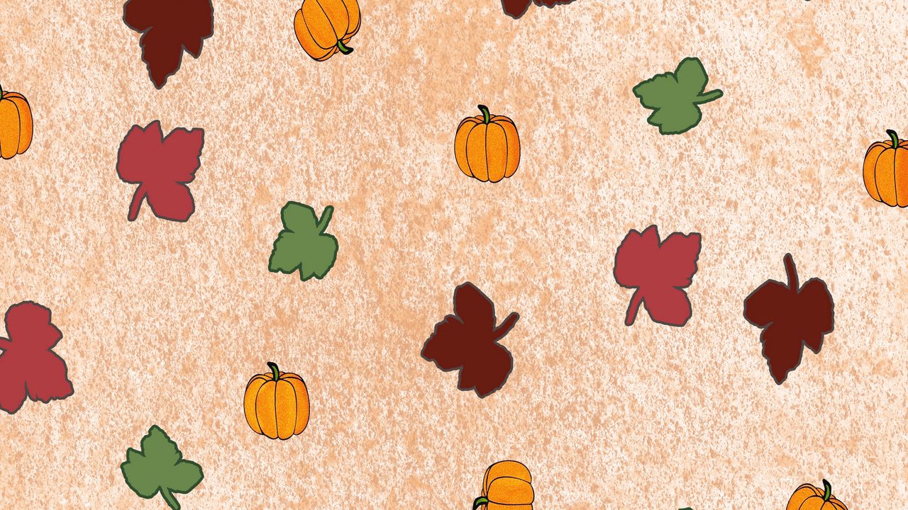 Wallpaper pumpkin, leaves, autumn, pattern, art