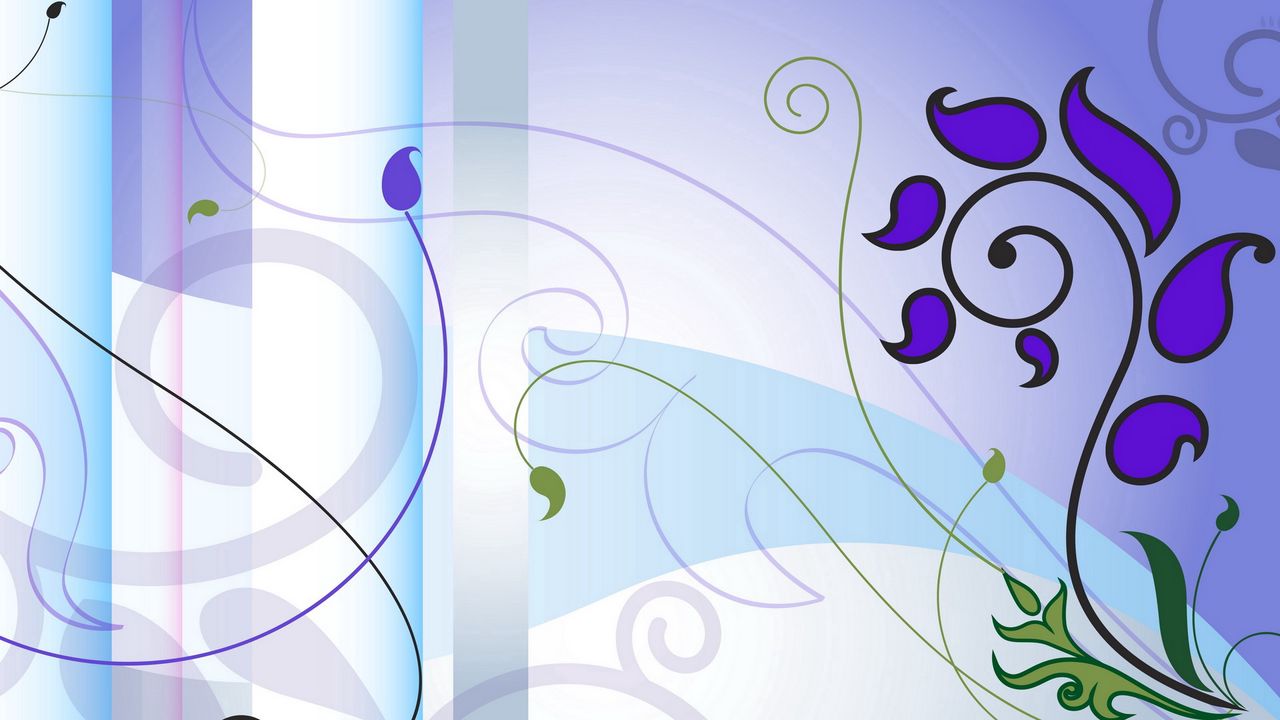 Wallpaper purple, lilac, blue, flowers, patterns
