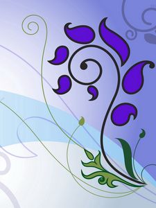 Preview wallpaper purple, lilac, blue, flowers, patterns