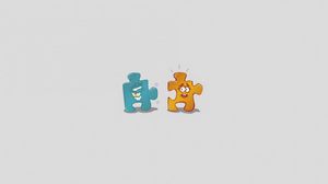 Preview wallpaper puzzle, couple, humor, minimalism