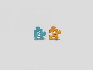 Preview wallpaper puzzle, couple, humor, minimalism