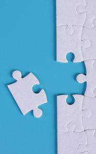 Preview wallpaper puzzle, jigsaw, fragments, white, blue