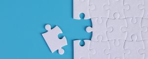 Preview wallpaper puzzle, jigsaw, fragments, white, blue