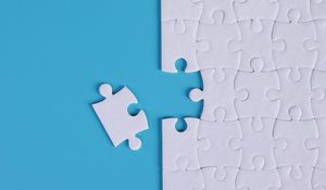 Preview wallpaper puzzle, jigsaw, fragments, white, blue