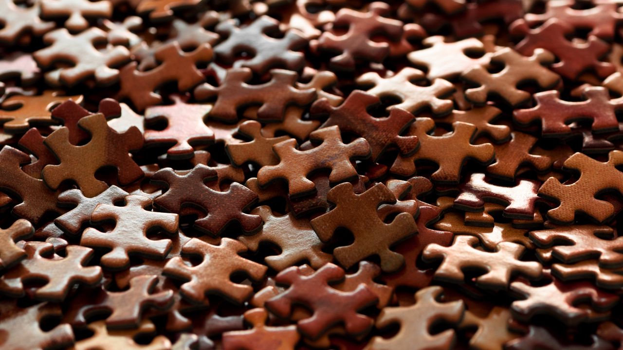 Wallpaper puzzles, fragment, brown, macro