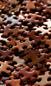 Preview wallpaper puzzles, fragment, brown, macro