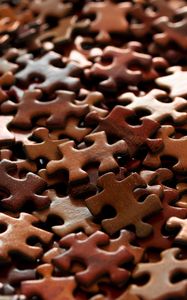 Preview wallpaper puzzles, fragment, brown, macro