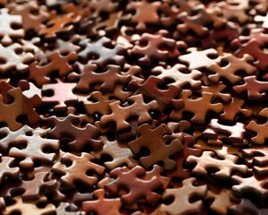 Preview wallpaper puzzles, fragment, brown, macro