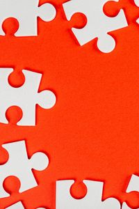 Preview wallpaper puzzles, fragments, white, orange
