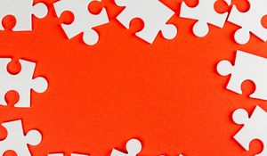 Preview wallpaper puzzles, fragments, white, orange