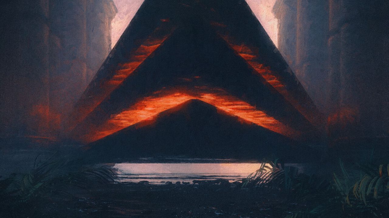 Wallpaper pyramid, buildings, dark, art