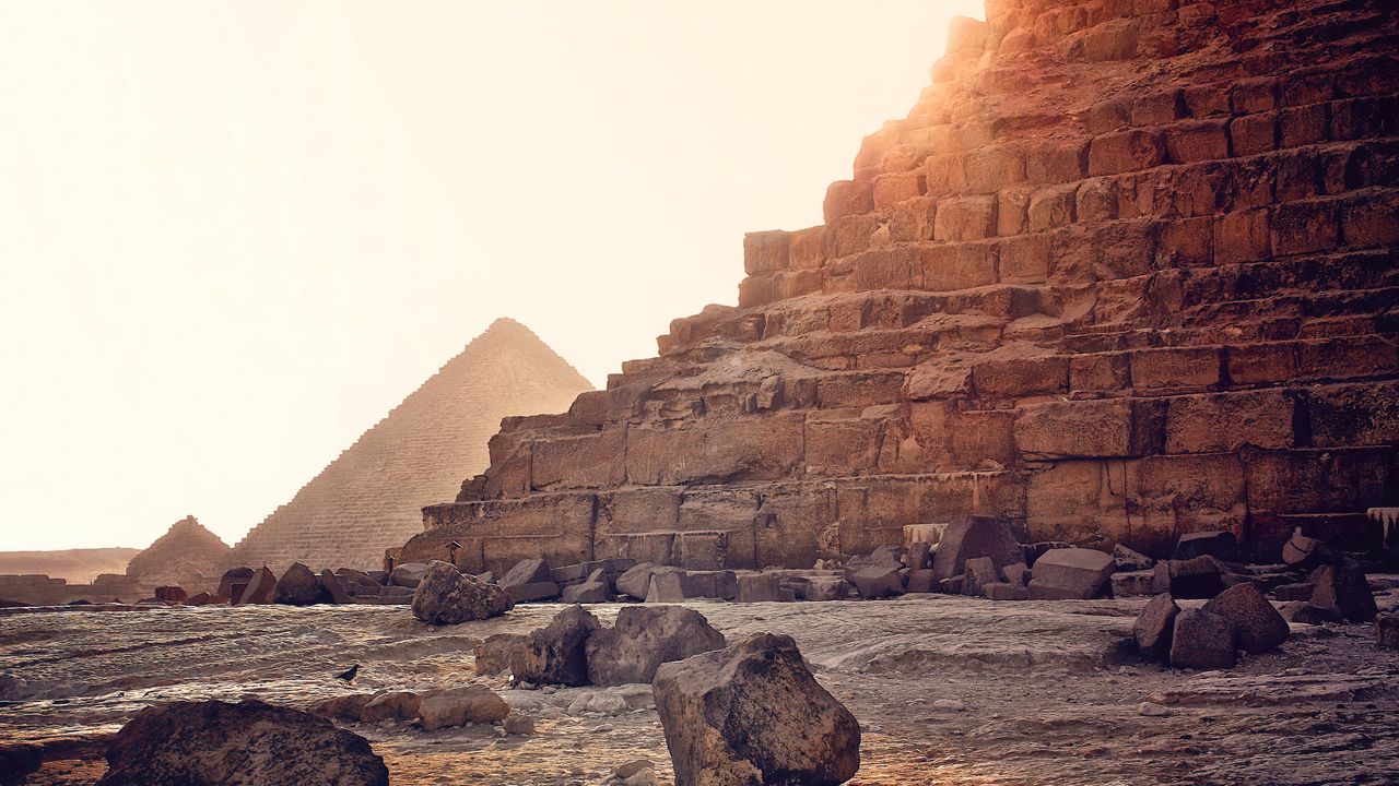 Wallpaper pyramid, stones, desert, egypt