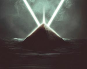 Preview wallpaper pyramid, triangle, smoke, glow, dark