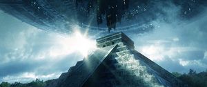 Preview wallpaper pyramid, ufo, aliens, visit, contact, extraterrestrial, civilization
