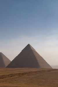 Preview wallpaper pyramids, desert, sand, footprints