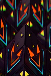 Preview wallpaper pyramids, figures, 3d, colorful, structure