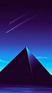 Preview wallpaper pyramids, starry sky, night, dark