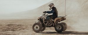 Preview wallpaper quad bike, desert, cross, sand, flag