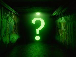 Preview wallpaper question, sign, question mark, neon, glow, dark