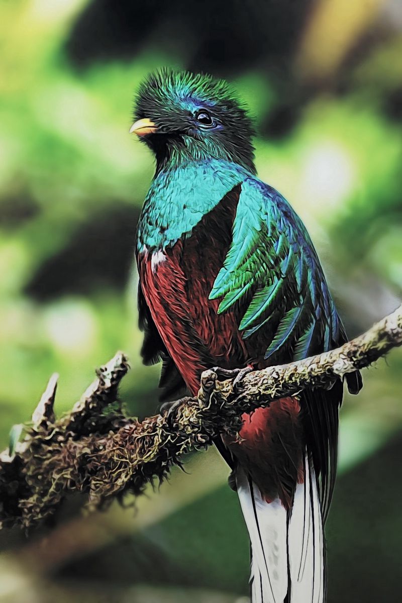 Download Wallpaper 800x10 Quetzal Bird Branch Sit Color Iphone 4s 4 For Parallax Hd Background