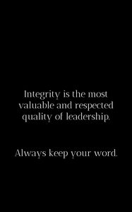 Preview wallpaper quote, integrity, leadership, word, saying