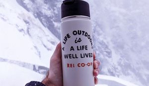 Preview wallpaper quote, phrase, positive, inscription, hand, thermos