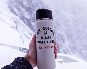 Preview wallpaper quote, phrase, positive, inscription, hand, thermos