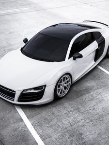 Preview wallpaper r8, audi, white, top view