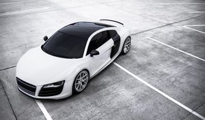 Preview wallpaper r8, audi, white, top view