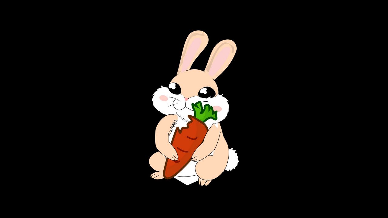 Wallpaper rabbit, carrot, art, vector, minimalism