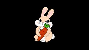Preview wallpaper rabbit, carrot, art, vector, minimalism