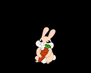 Preview wallpaper rabbit, carrot, art, vector, minimalism