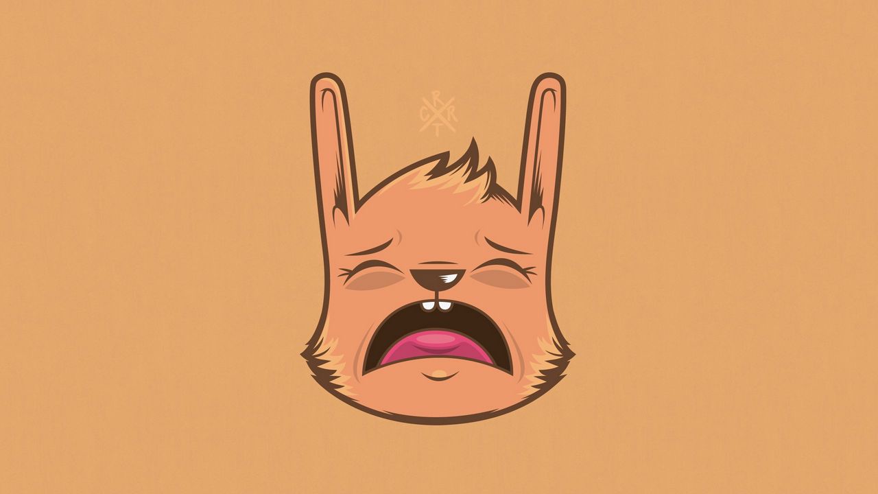 Wallpaper rabbit, face, figure, color, paper, emotions, tears, cry