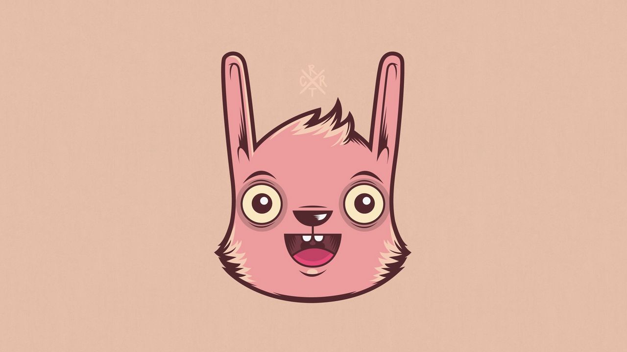 Wallpaper rabbit, face, figure, color, paper, emotions, happiness, joy