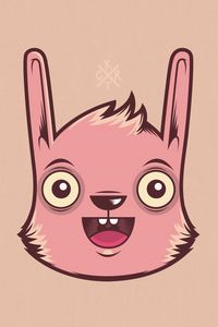 Preview wallpaper rabbit, face, figure, color, paper, emotions, happiness, joy