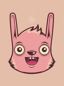 Preview wallpaper rabbit, face, figure, color, paper, emotions, happiness, joy