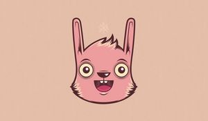 Preview wallpaper rabbit, face, figure, color, paper, emotions, happiness, joy