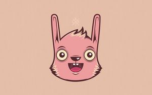 Preview wallpaper rabbit, face, figure, color, paper, emotions, happiness, joy