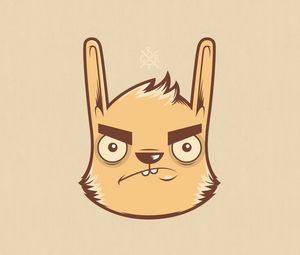 Preview wallpaper rabbit, face, figure, color, paper, emotion, anger, aggression