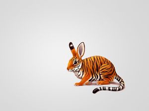 Preview wallpaper rabbit, tiger, drawing