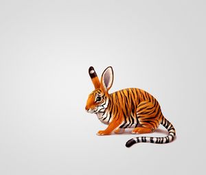 Preview wallpaper rabbit, tiger, drawing