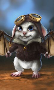 Preview wallpaper rabbit, wings, bat, pilot